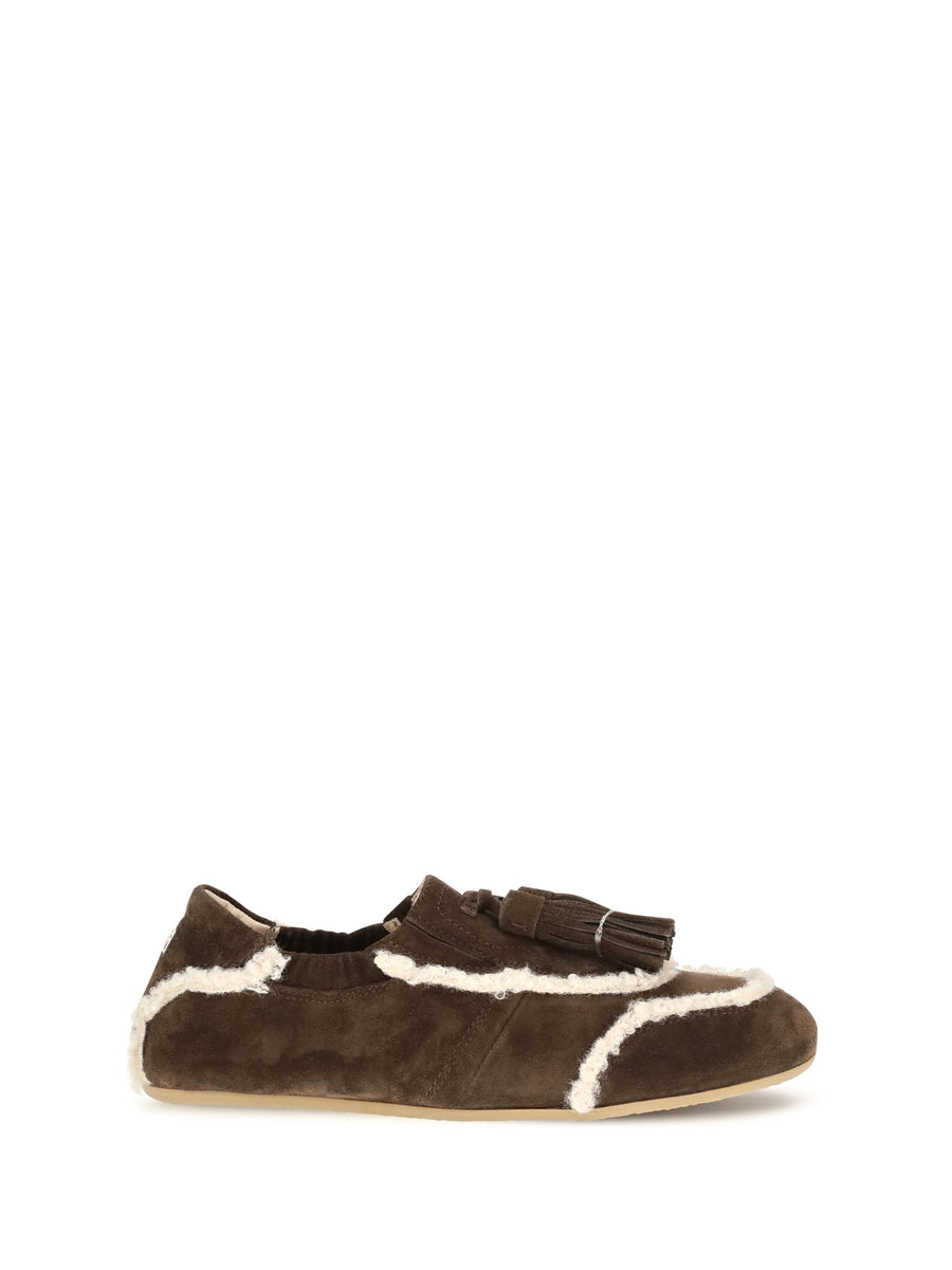 Suede Slip-On Loafers Cacao Upper