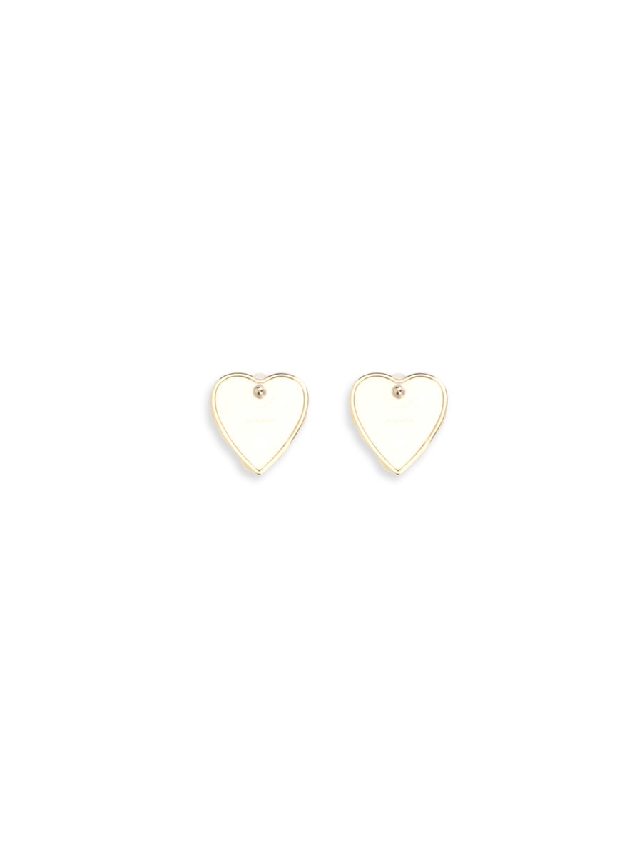 Earrings Embellished Heart Gold Brass