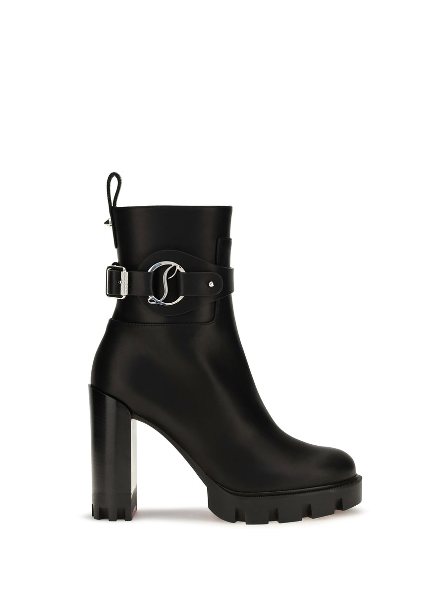Dianouchette Lug Leather Ankle Boots Black/black Lucido
