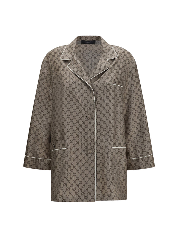 Gucci 100% Silk shirt in beige
