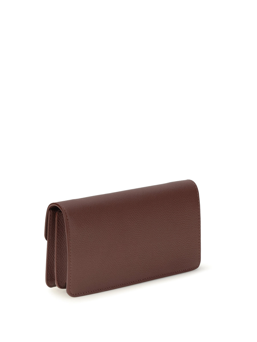 Chain Wallet Vlogo Signature Rosewood Calfskin Calf Leather & Purses