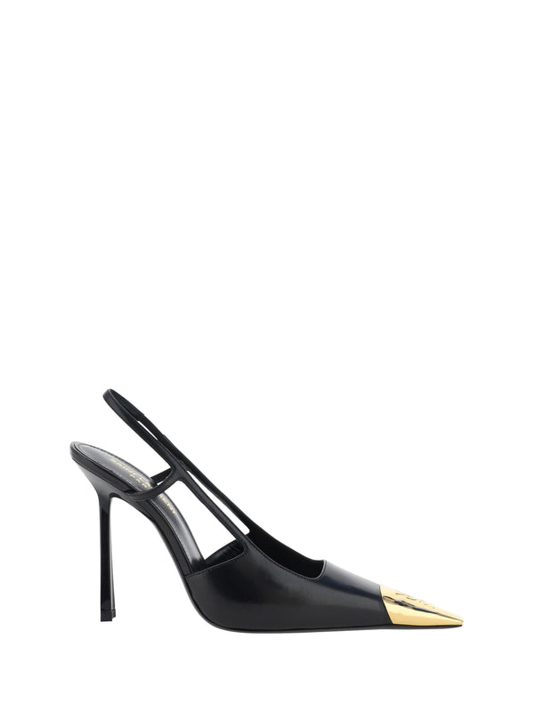 Saint Laurent 100% Calf Leather Bos Taurus slingback heel in black