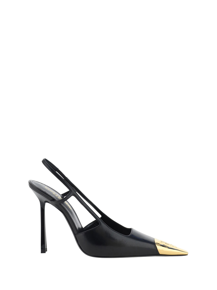 Saint Laurent 100% Calf Leather Bos Taurus slingback heel in black
