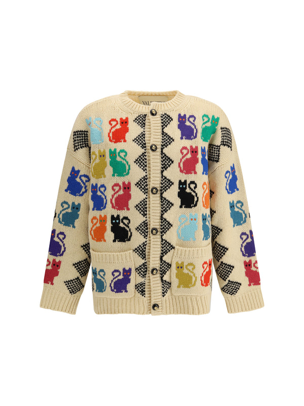Valentino 100% Fleece Wool cardigan in beige