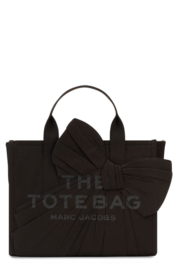 Tote Bag Bow M Black Fabric Cotton