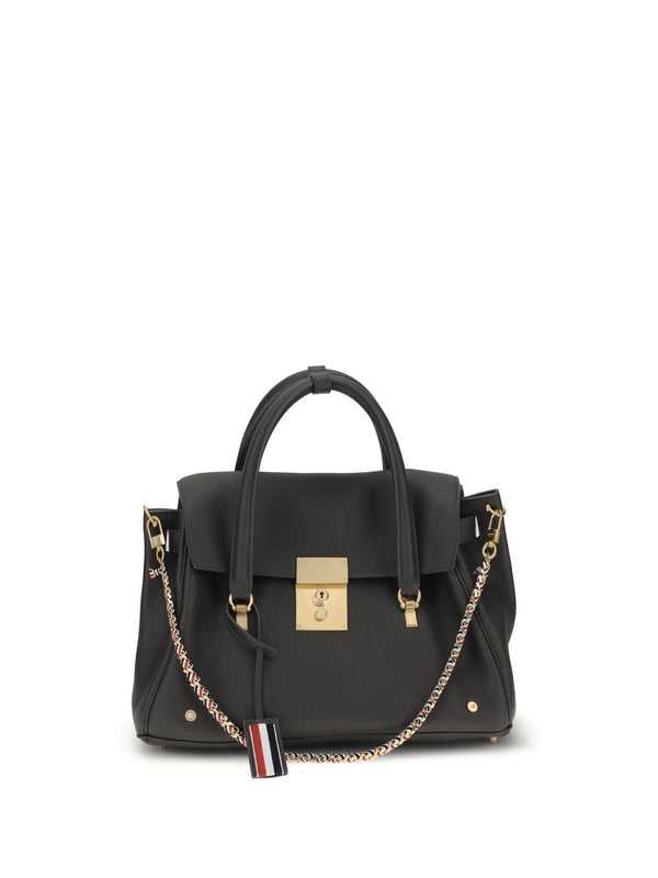 Thom Browne 100% calf leather (Bos Taurus) top handle bag in gray