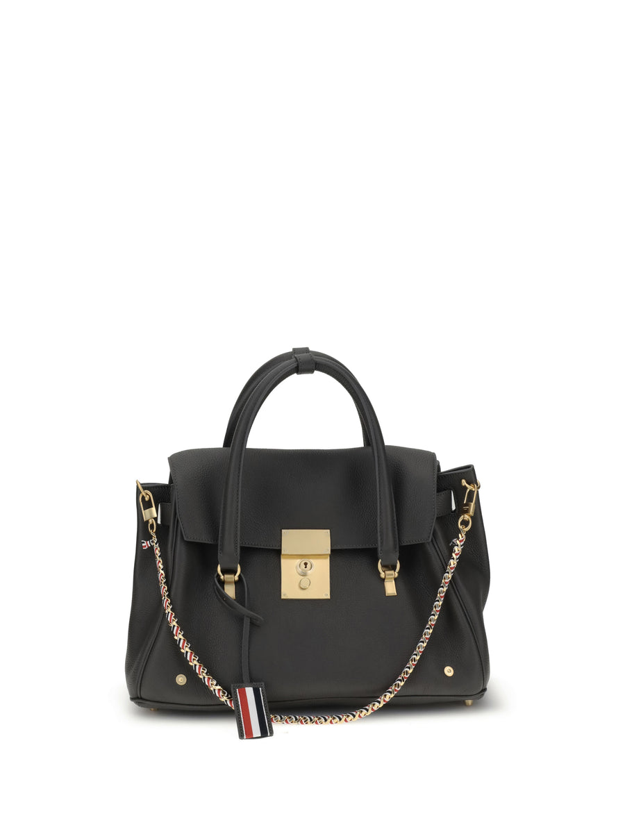 Thom Browne 100% calf leather (Bos Taurus) top handle bag in gray