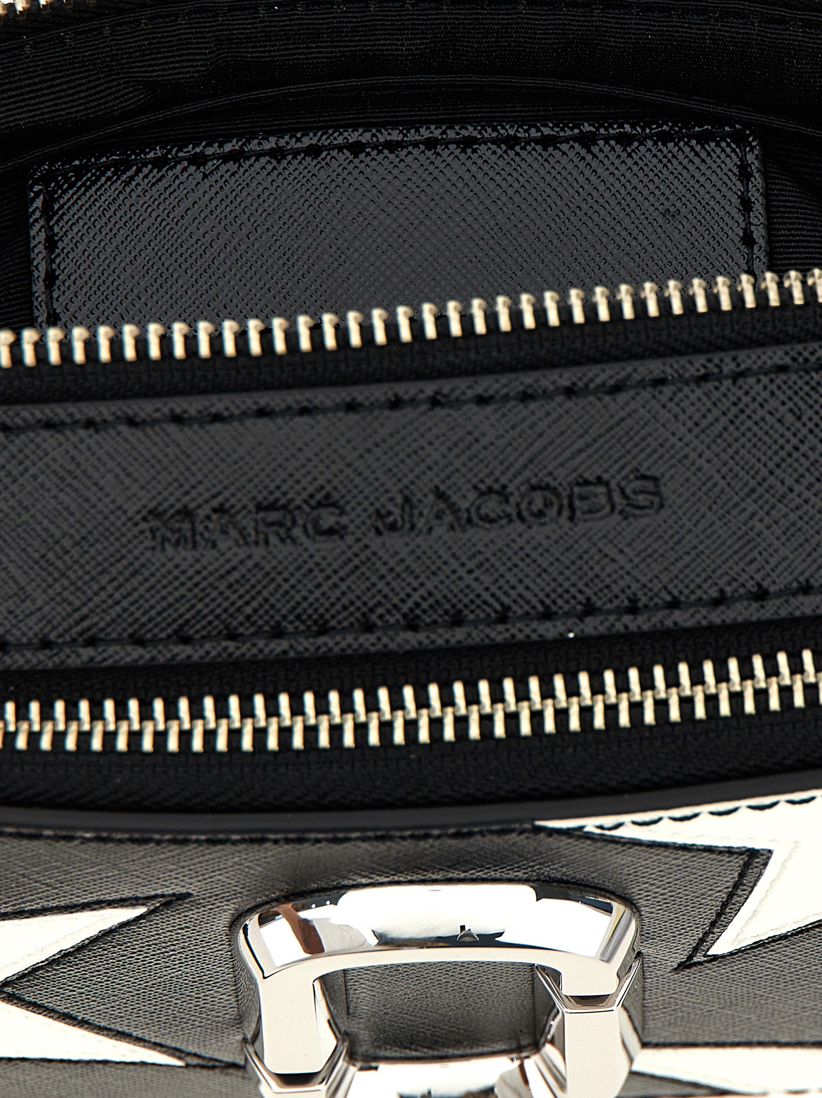 The Star Patchwork Snapshot Crossbody Bag White/black Cow Leather (bos Taurus)