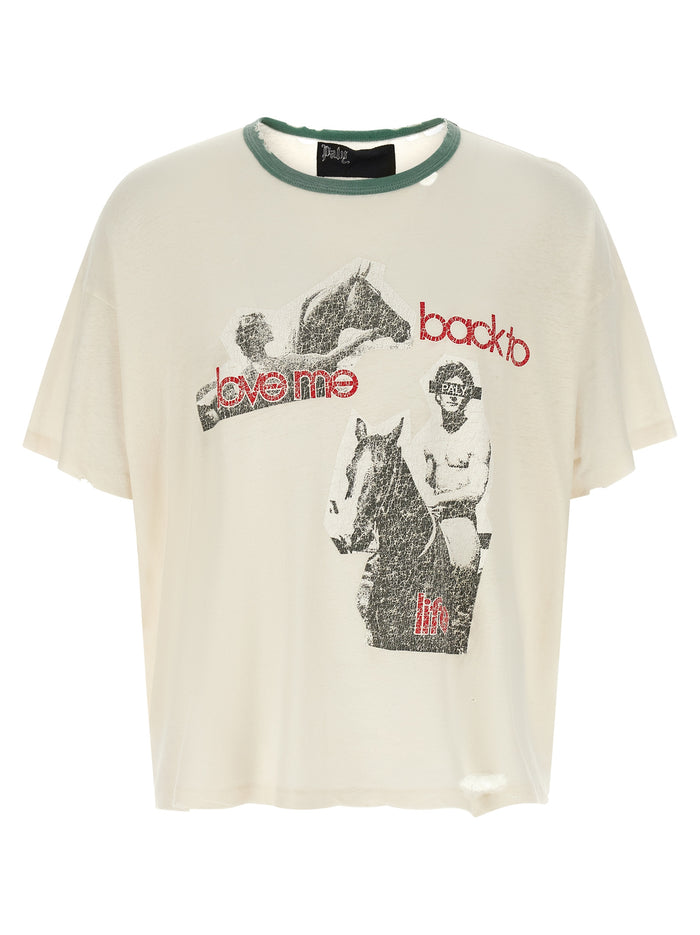 Back To Life Ringer T-shirt White Cotton