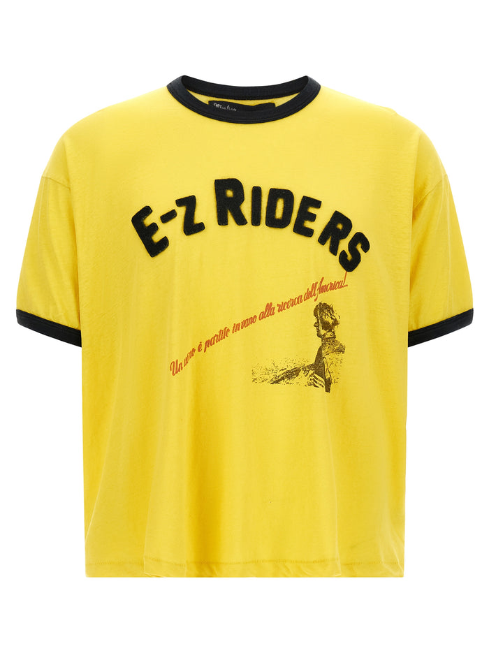Ez Riders Ringer T-shirt Yellow Cotton