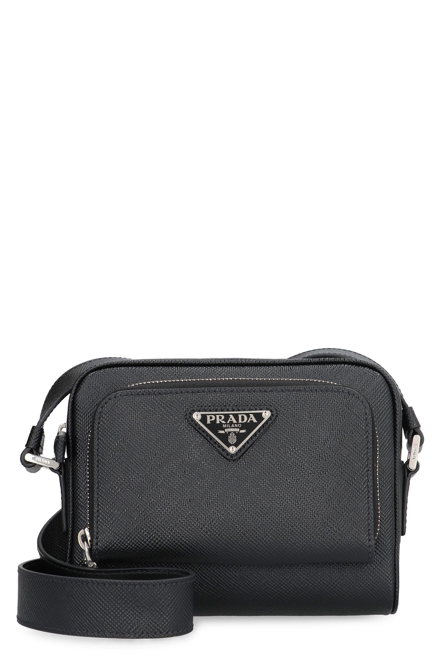 Messenger Bag Saffiano Calfskin Black Leather