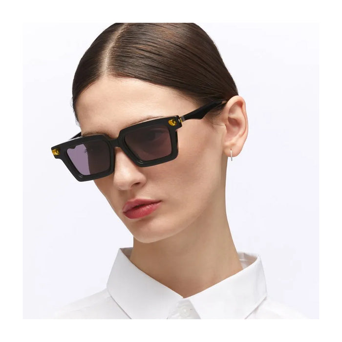 Kuboraum Maske Q2 BSY Black Shine Nero Acetato Mazzucchelli Occhiali Da Sole