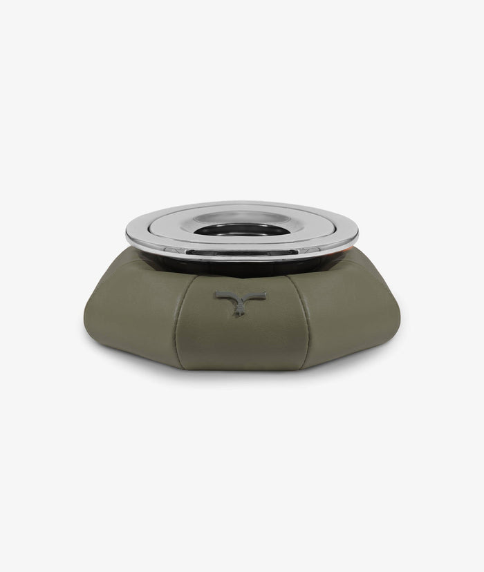 Leather Boat Ashtray Olive