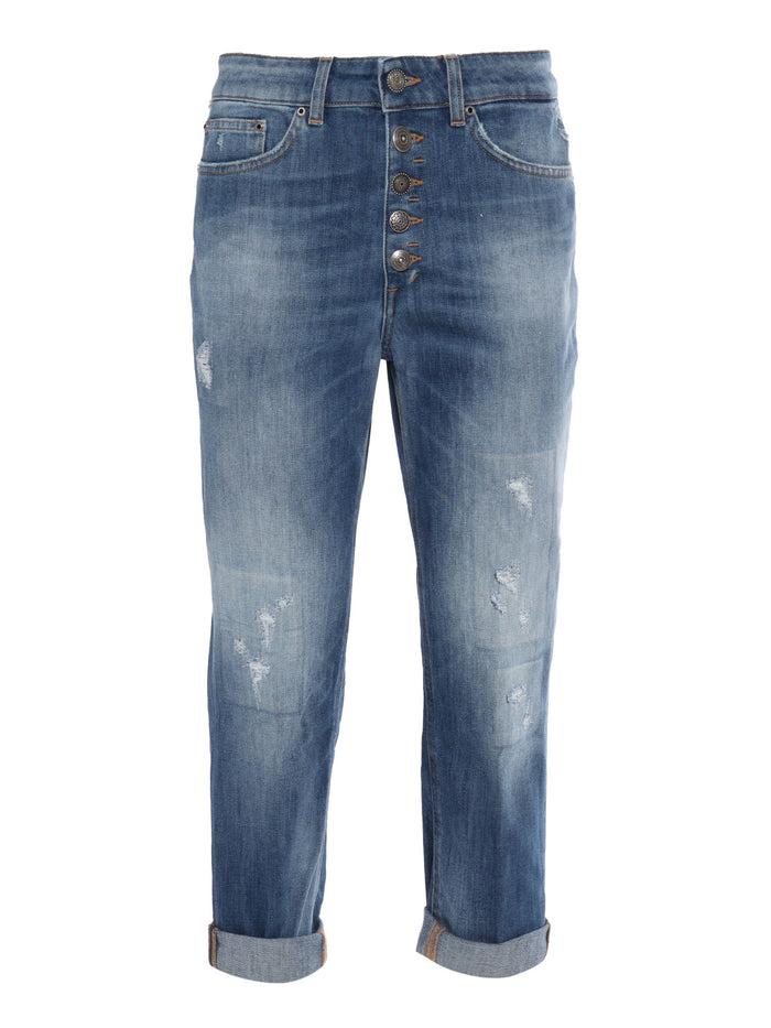 Koons Jewel Pants Blue Cotton Elastomultiester Jean