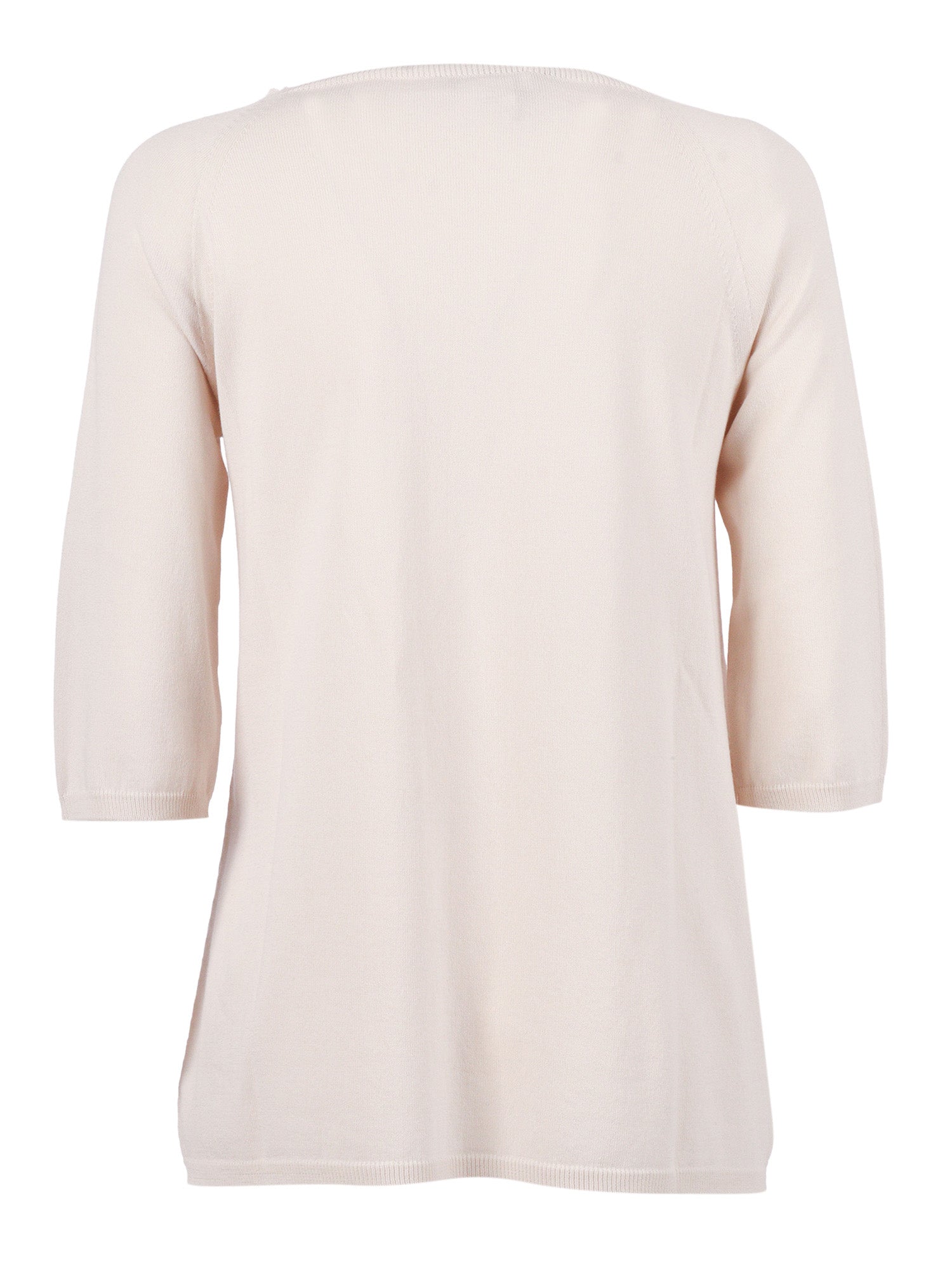 Seamless Plain-Knit Crew Neck With An A-Line Silhouette Burro Cotton Crewneck