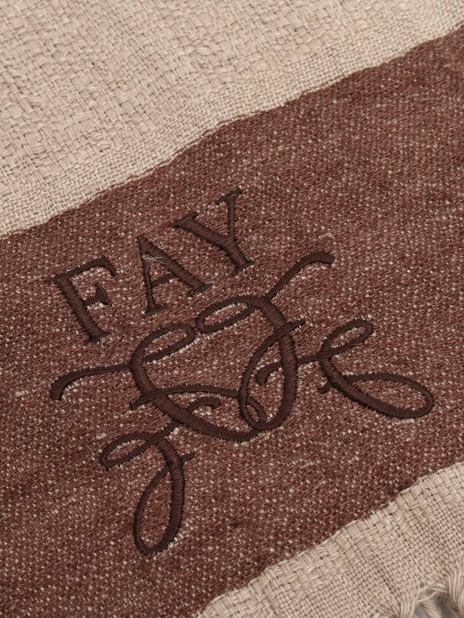 Brown stole Multicolor Linen Cape