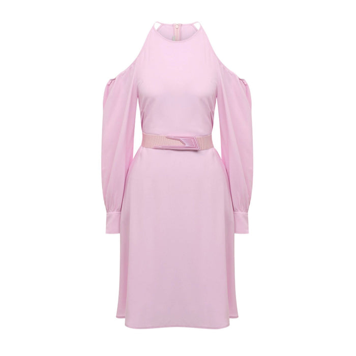 Stella Mccartney Cut Shoulders Dress Pink Viscose Poliestere