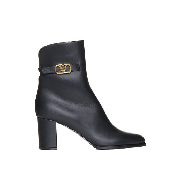 Garavani Vlogo Signature Leather Boots Black Calf