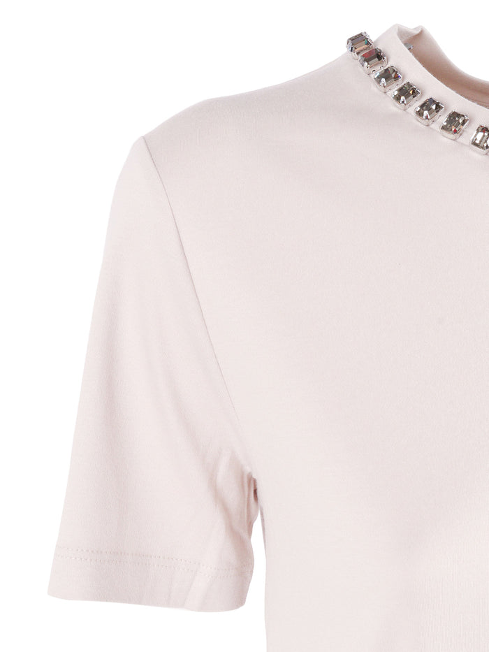 T-SHIRT Beige Cotton Modal Short Sleeves
