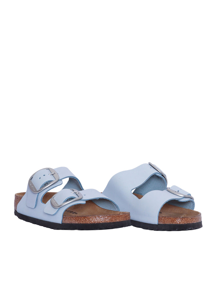 Arizona Big Buckle Baby Blue, Nubuck Leather Light Blue Sole In Eva Sandal