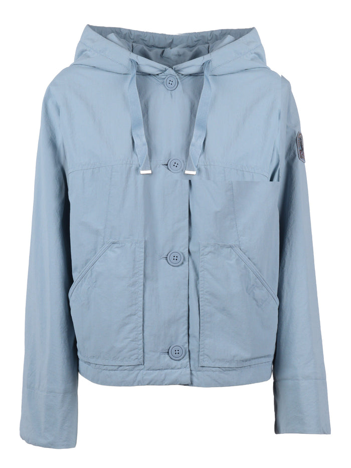 ROSEMARY - WOMAN HOODED PADDED JACKET Light Blue Short Puffer