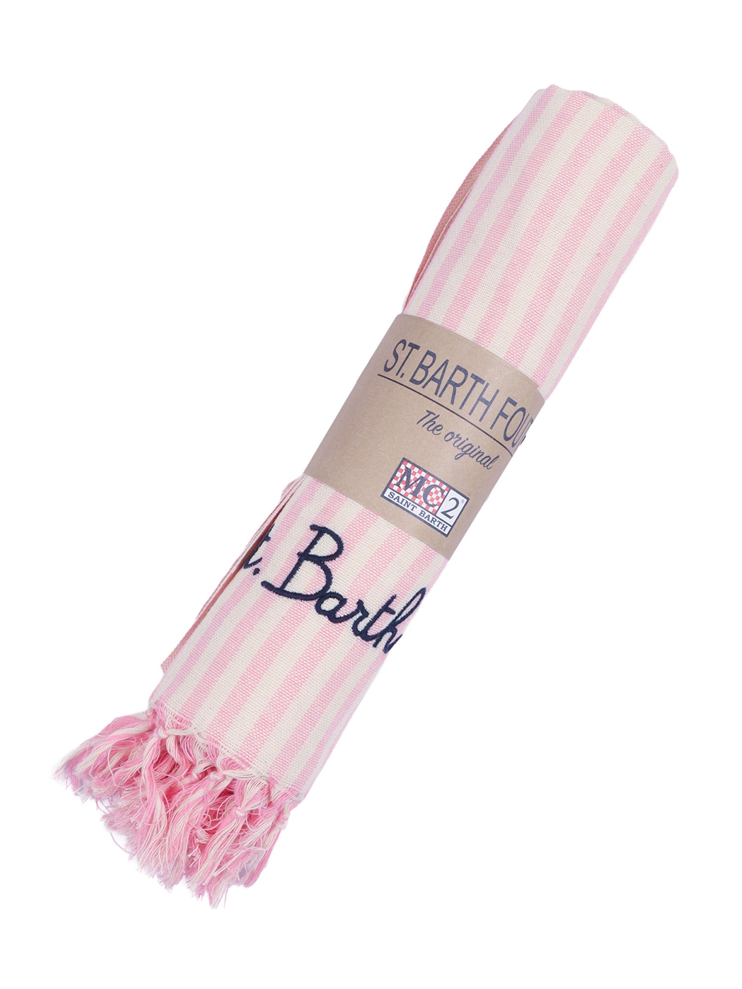 Foutas Light N-Stripes S V 21 Emb Pink Cotton Telo Mare