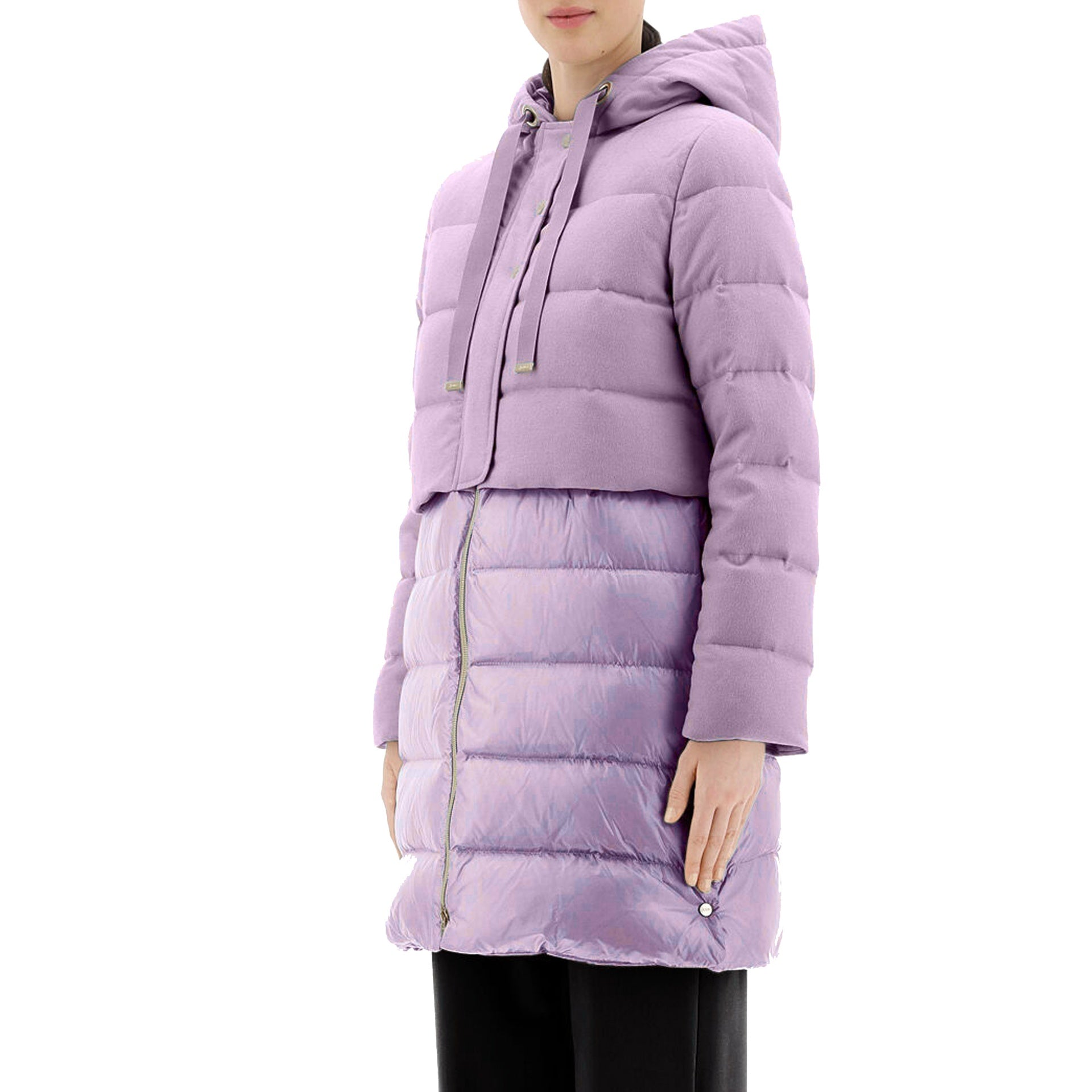 Herno Wool Down Coat Lilac Cashmere Silk