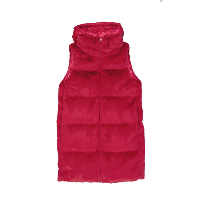 Herno Padded Faux Fur Vest Coat Pink Polyester