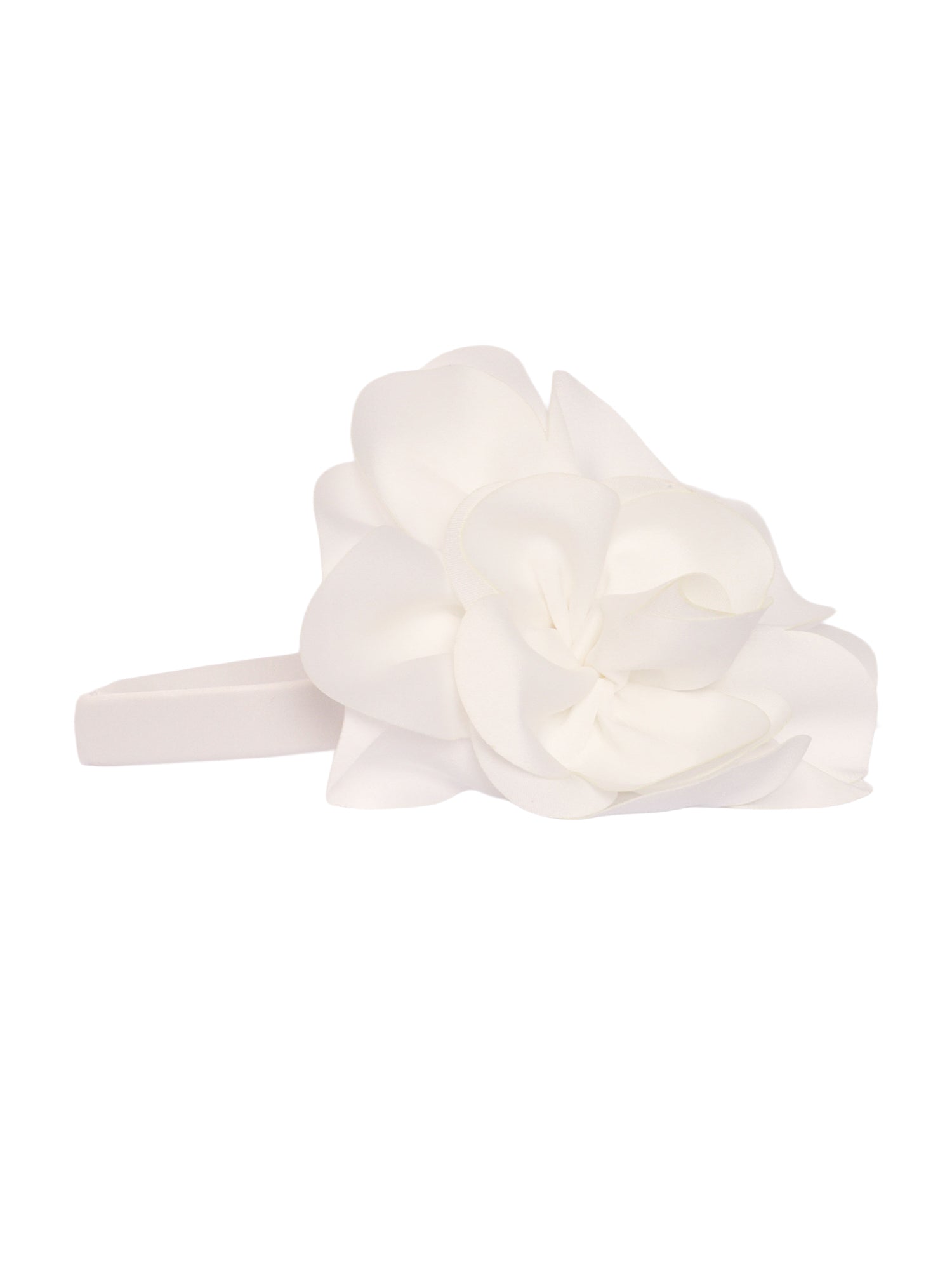 Satin headband with flower White