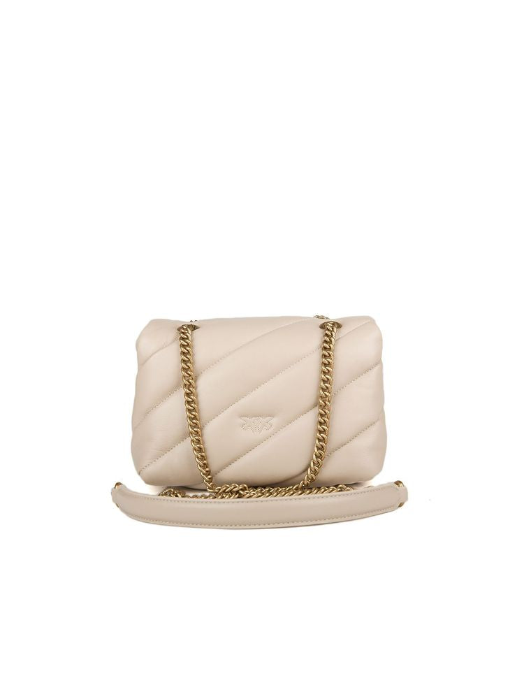 Pinko 100% Sheepskin crossbody bag in beige