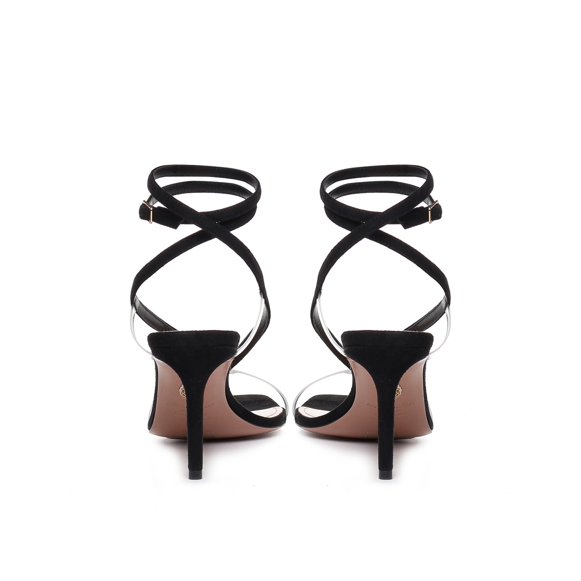 Aquazzura Illusion Slingback Pumps Black Calf Leather