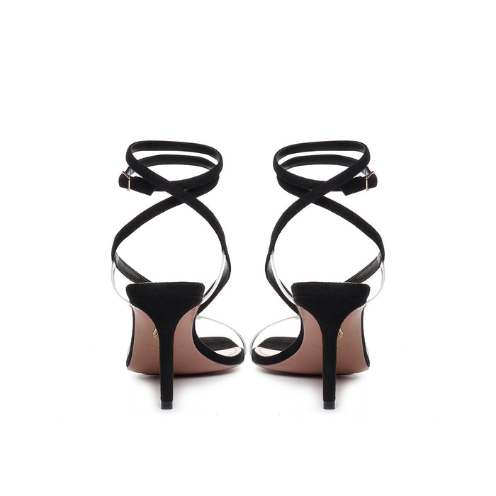 Aquazzura Illusion Slingback Pumps Black Calf Leather
