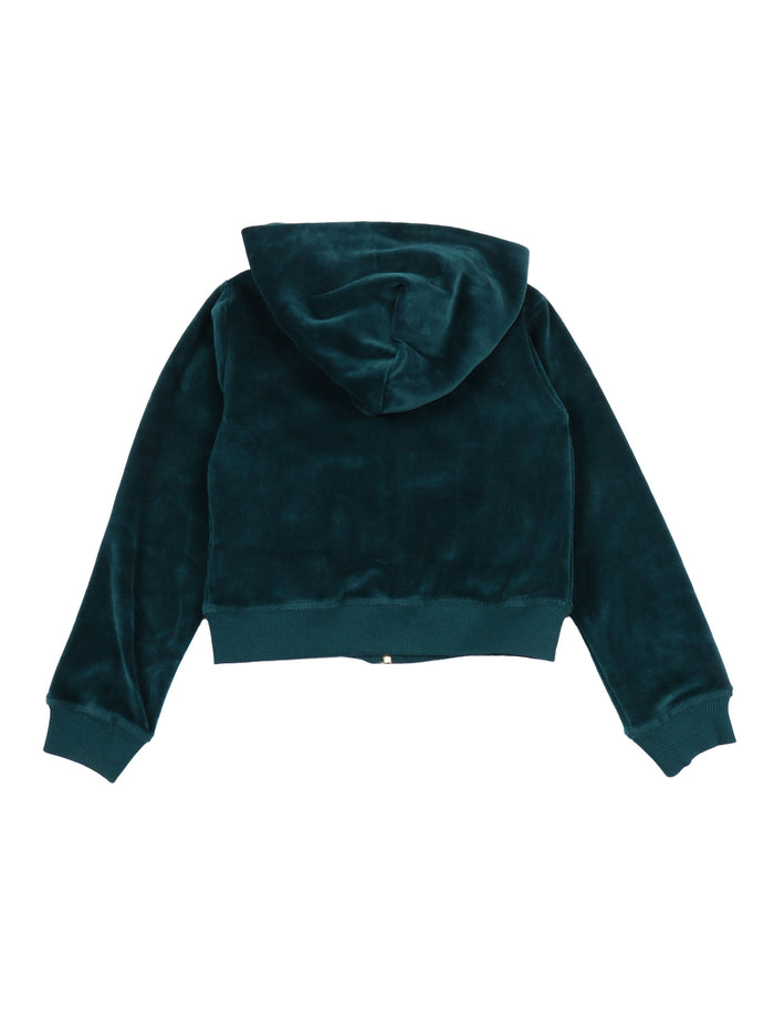 Milla Hoodies Green Cotton Organic Polyester Sweatshirt