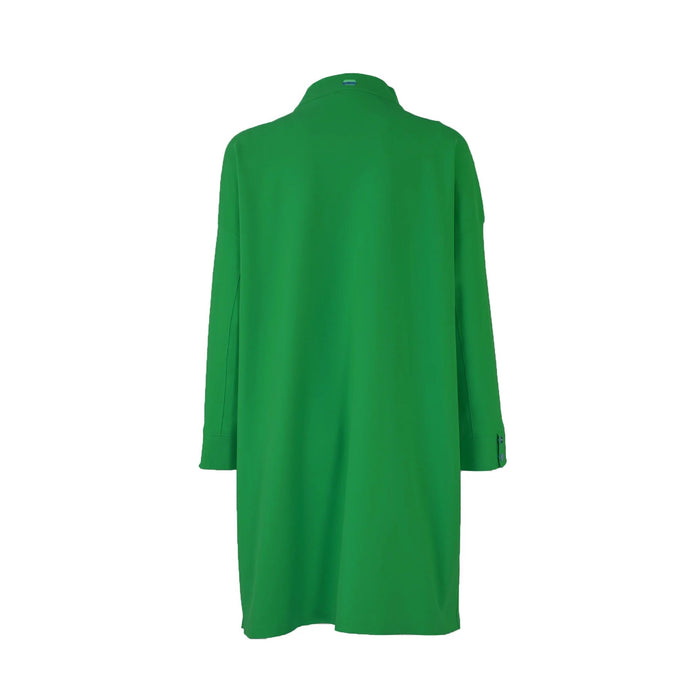Herno Concealed-Fastening Coat Green Elastane Polyamide