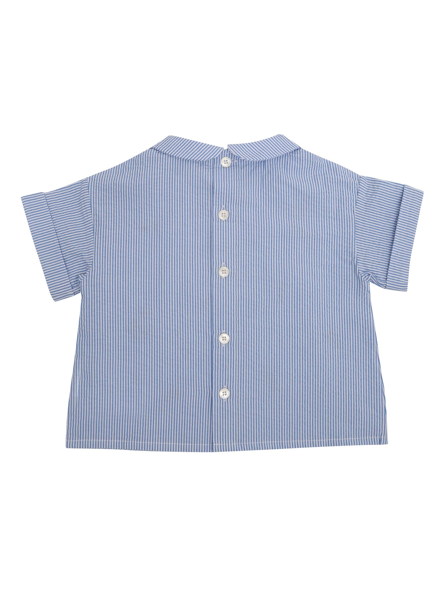 Shirt with floral embroidery Purple Cotton Elastane