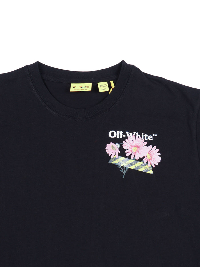 DAISY TAPE TEE S-S Black Cotton Shirt