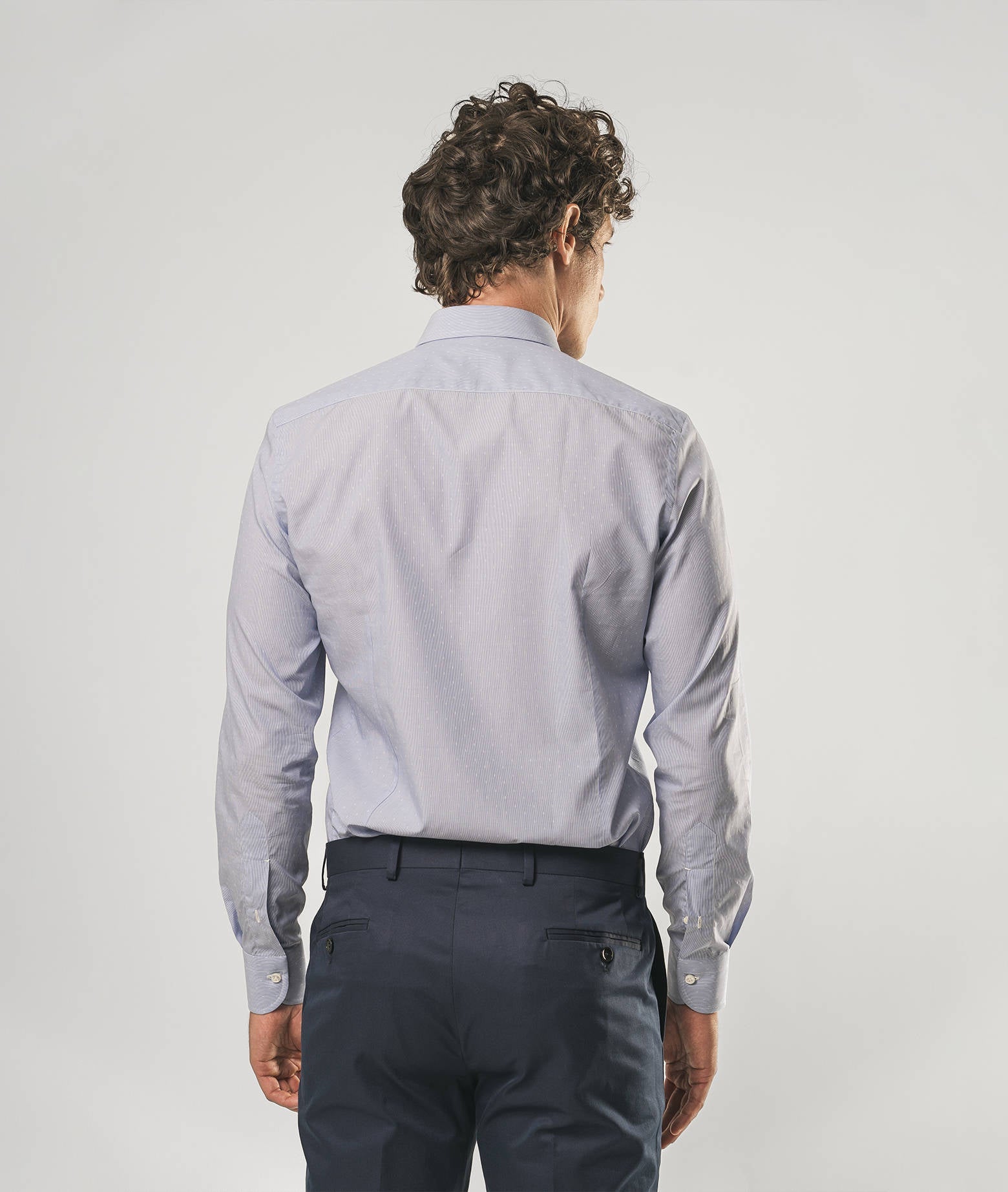 Tailored Cotton Shirt Chamberi Blue Hand Made