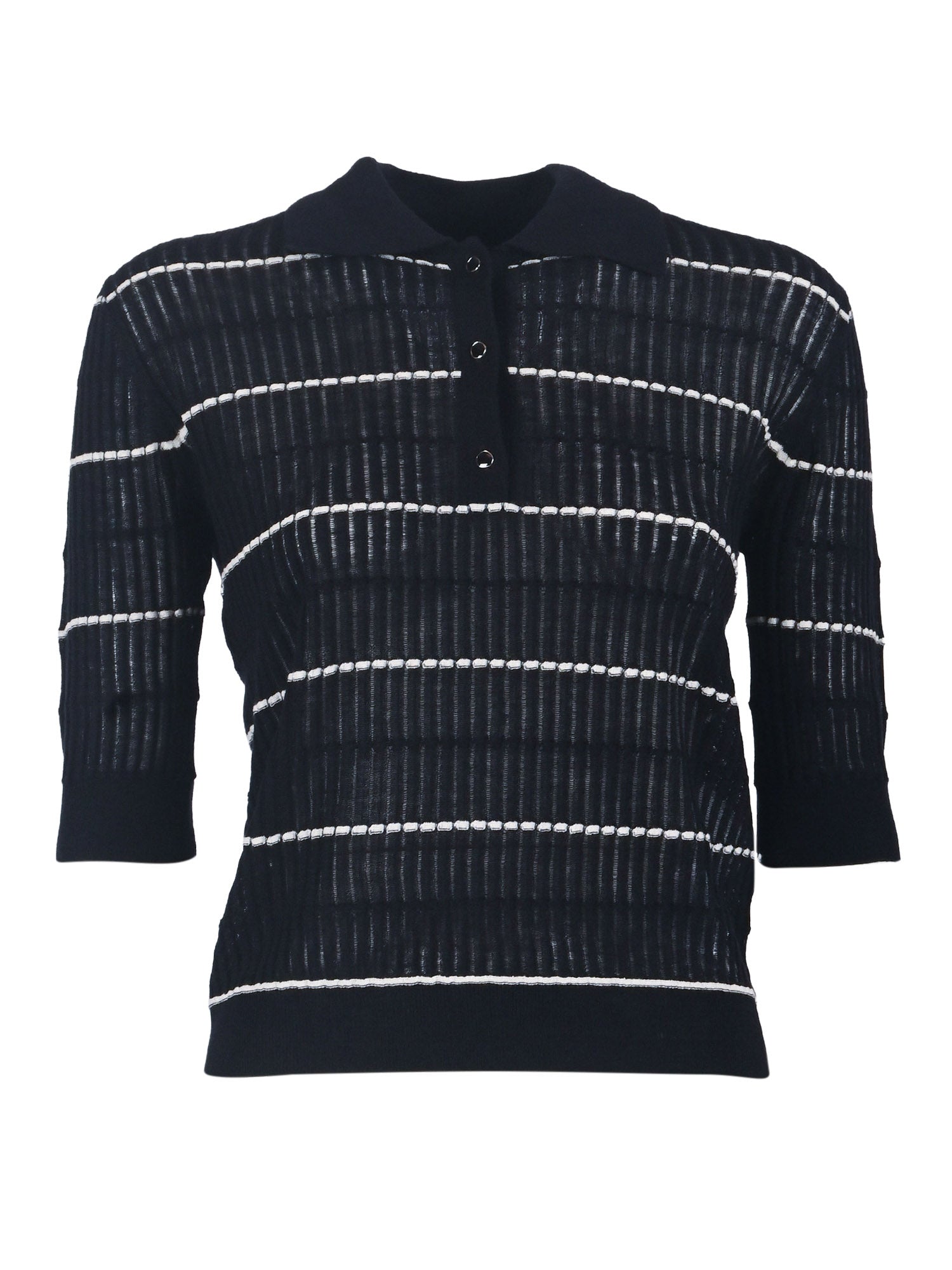 SWEATER Blue Silk Wool Crewneck