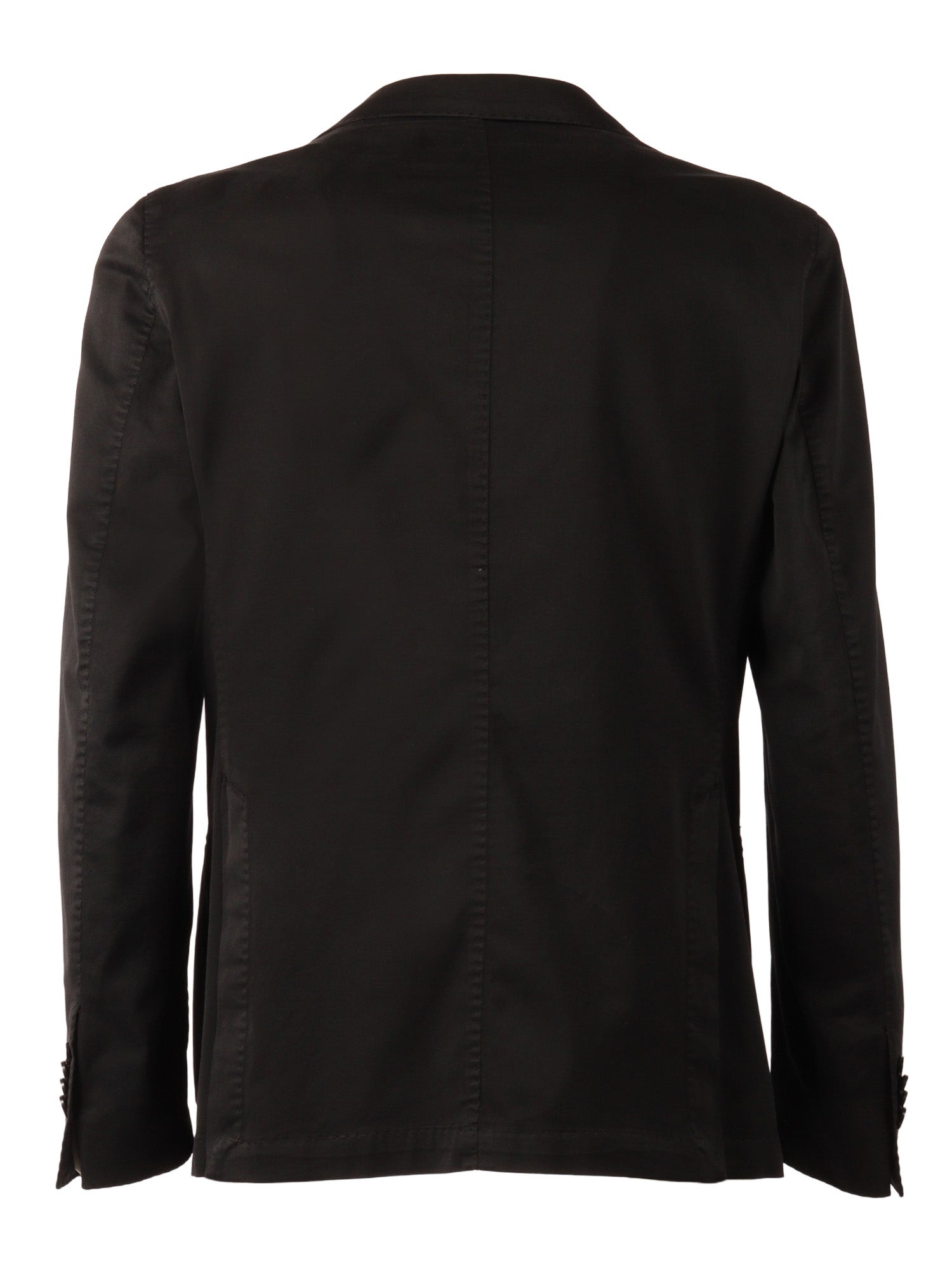 Jacket Black Cotton Silk Elastane