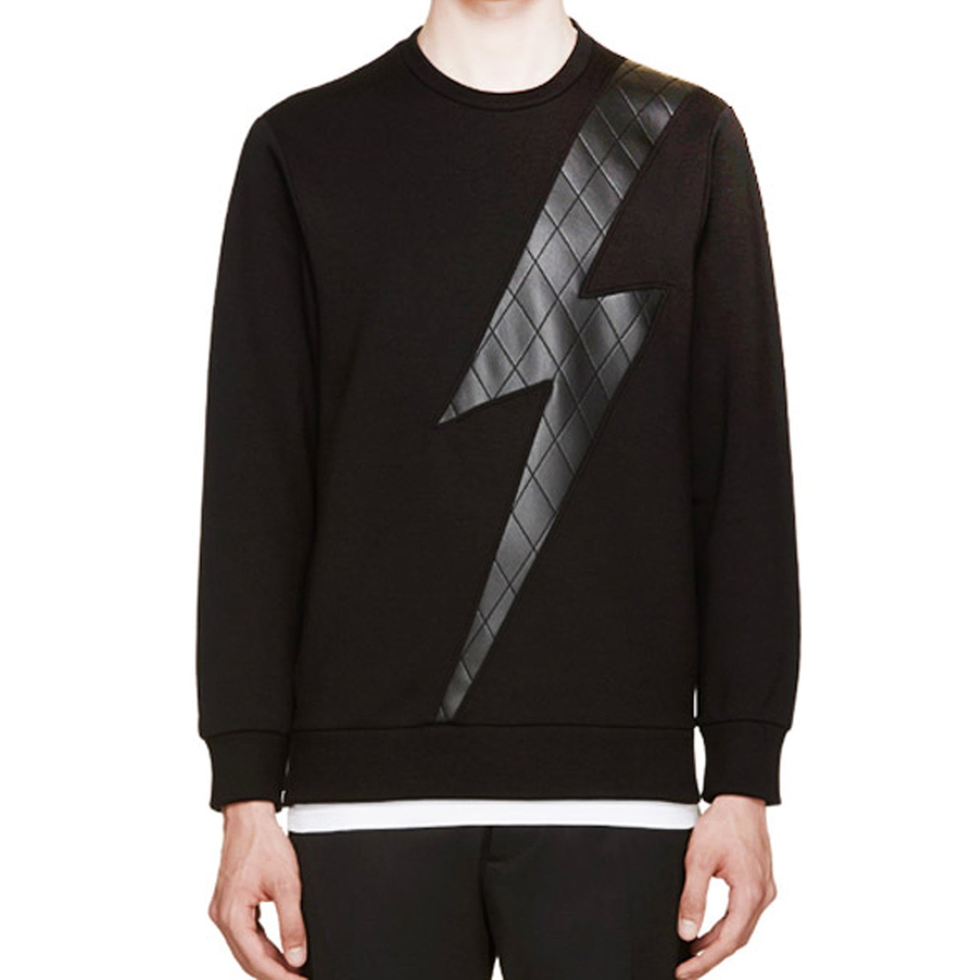 Neil Barrett Flash Design Sweatshirt Black Lyocell Cotton