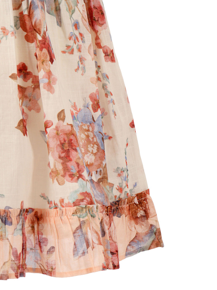 Awaken Kids Shirred Skirt Beige Cotton Lining