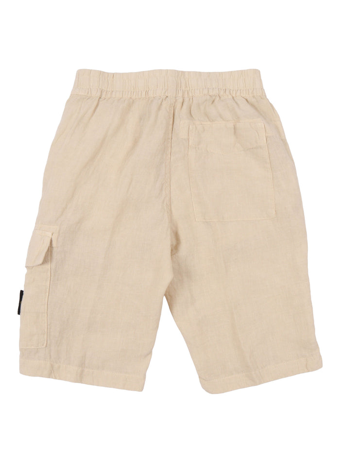 REGULAR BERMUDA Beige Linen Short
