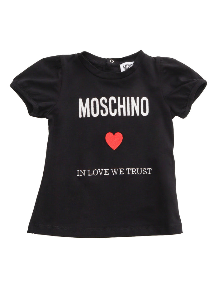 Black t-shirt with logo Cotton Blouse