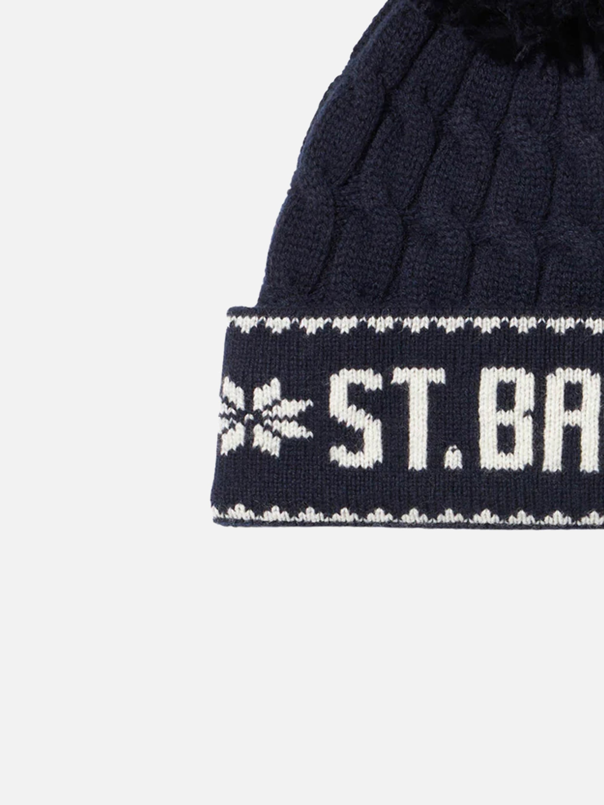 Boy Navy Blue Beanie With Pompon Hat