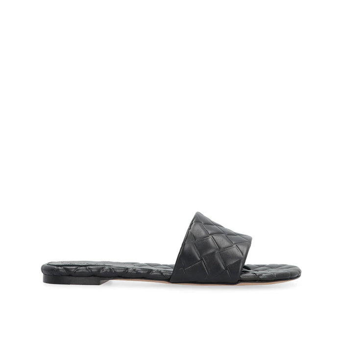 Amy Leather Mules Black Lamb