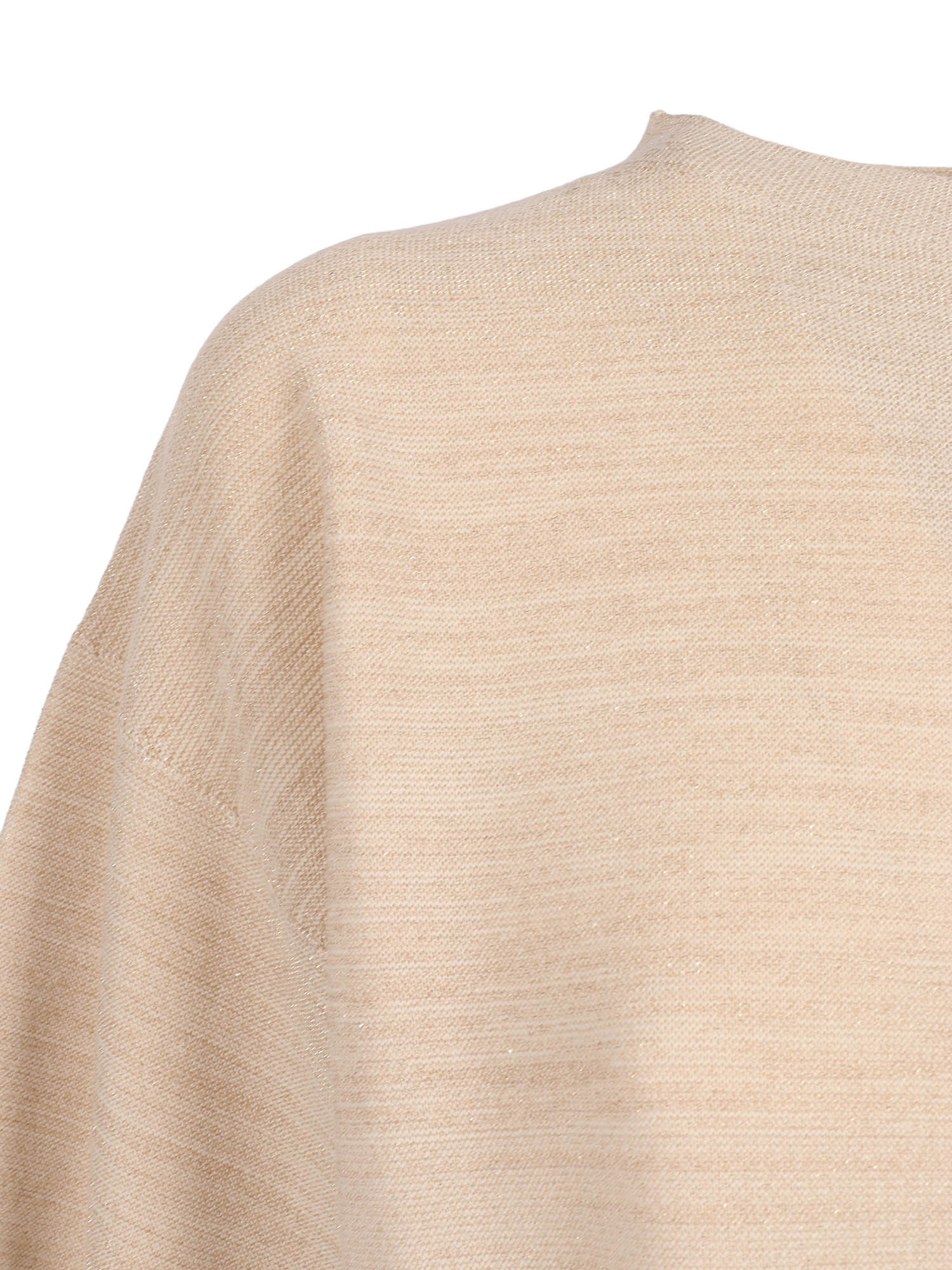 LUREX COTTON WOOL BOATNECK SHORT SLEEVE SWEATER White Viscose Polyester Crewneck