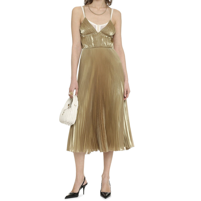Midi Dress Gold Polyester