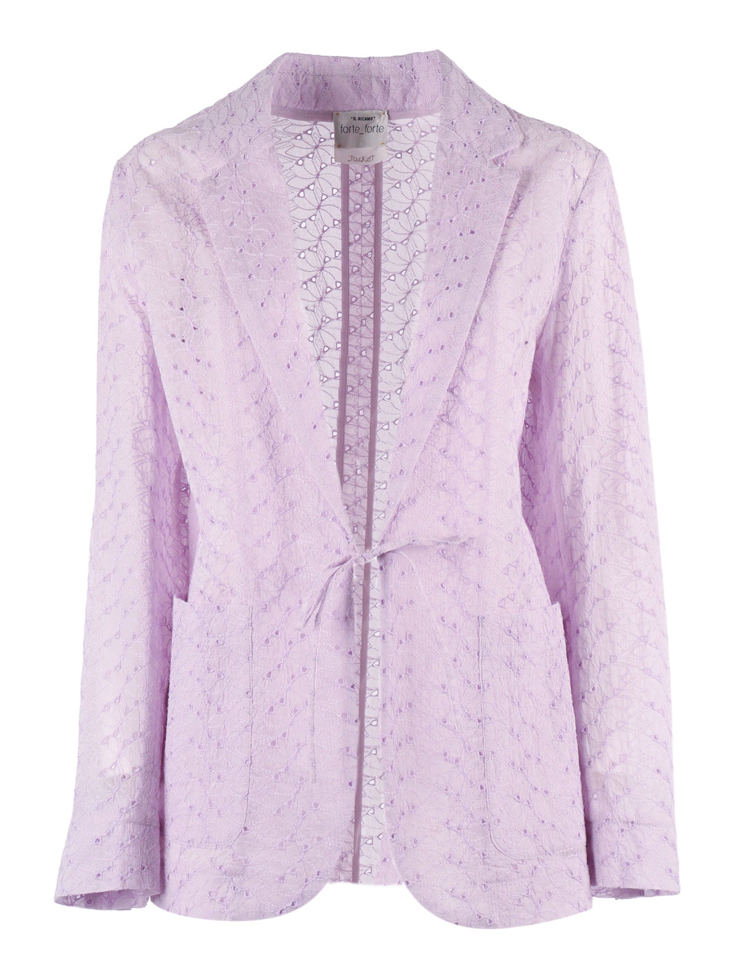 Muslin Jacket With Broderie Anglaise Embroidery Purple Cotton Lining