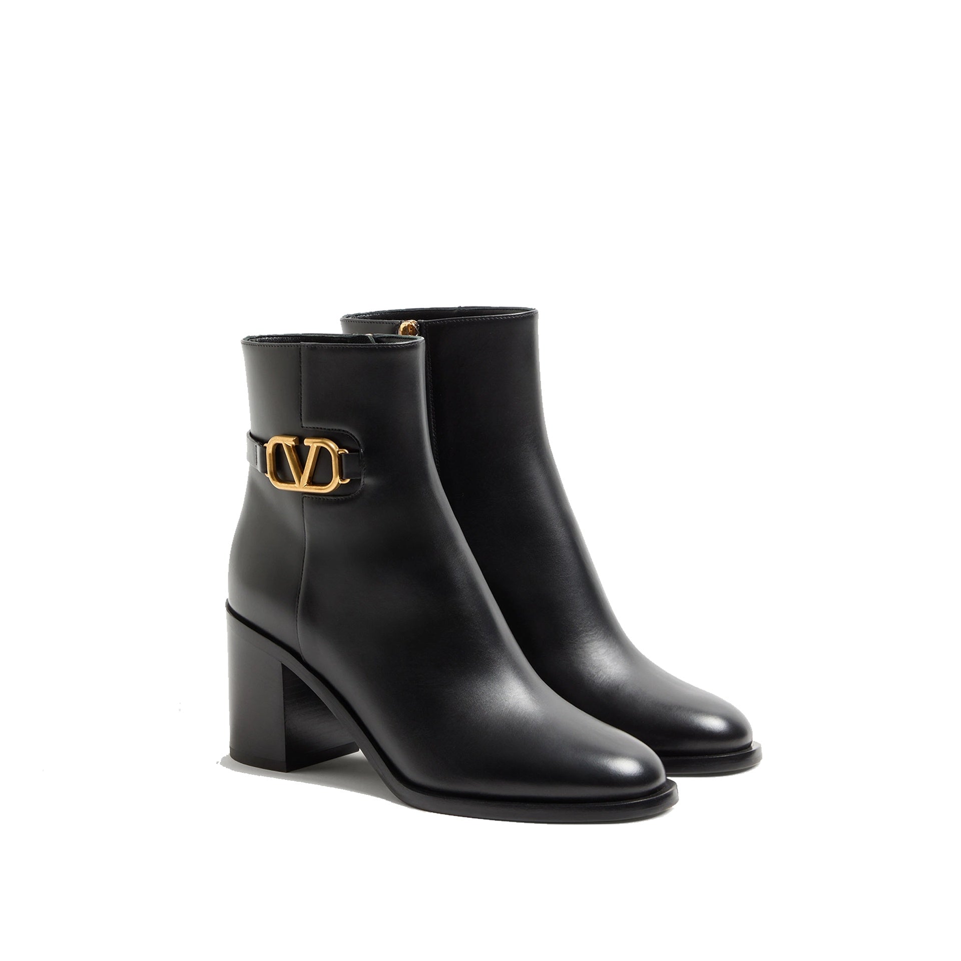 Garavani V Logo Boots Black Calf Leather