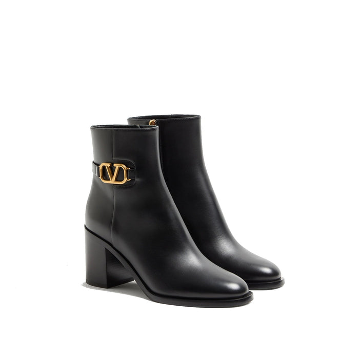 Garavani V Logo Boots Black Calf Leather